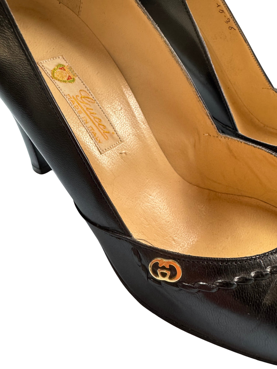 Gucci Black Leather High Heel Pumps - 5 - Think Vintage