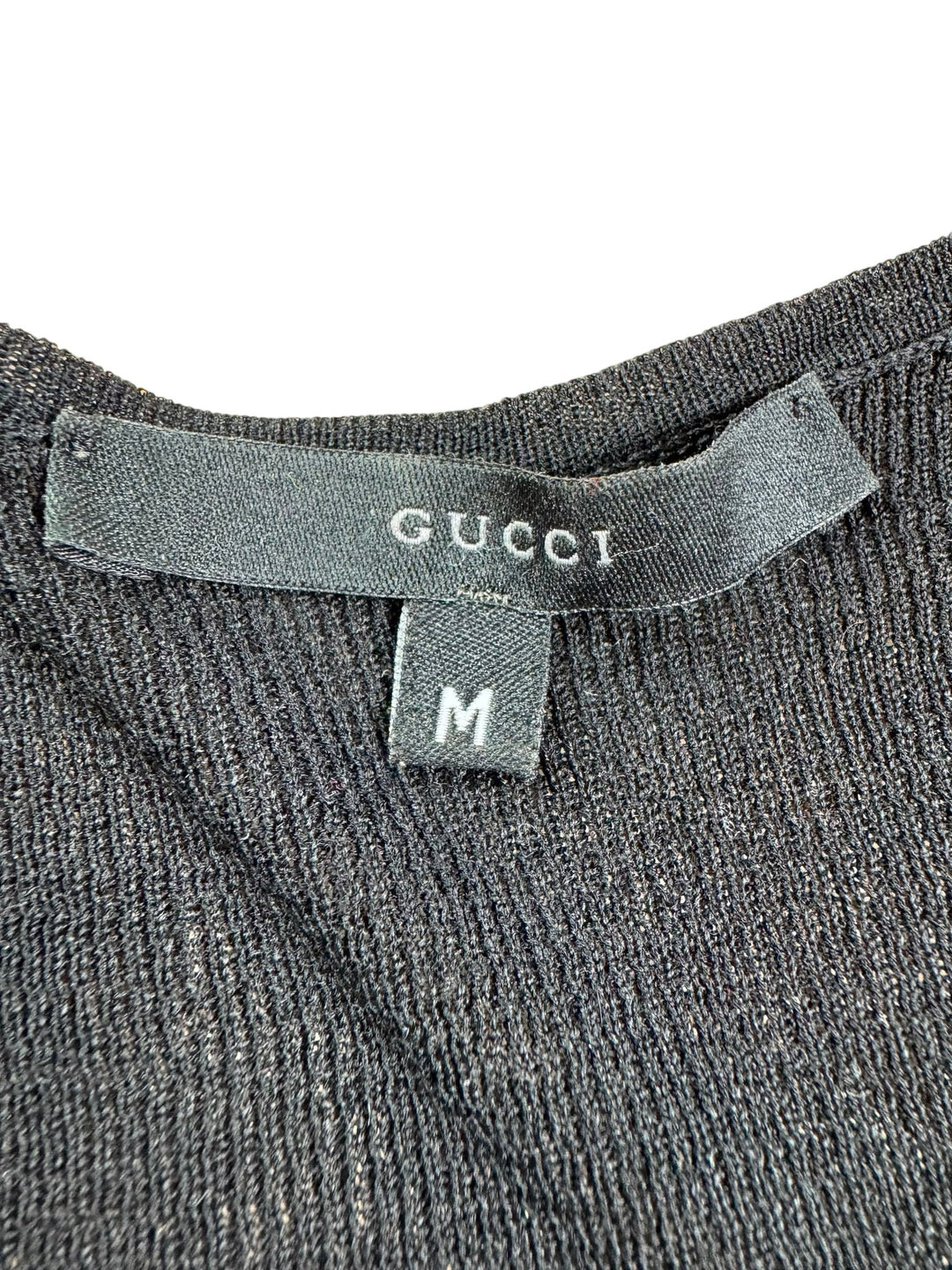 Gucci Black Long Sleeve Knit Top - M - Think Vintage ltd