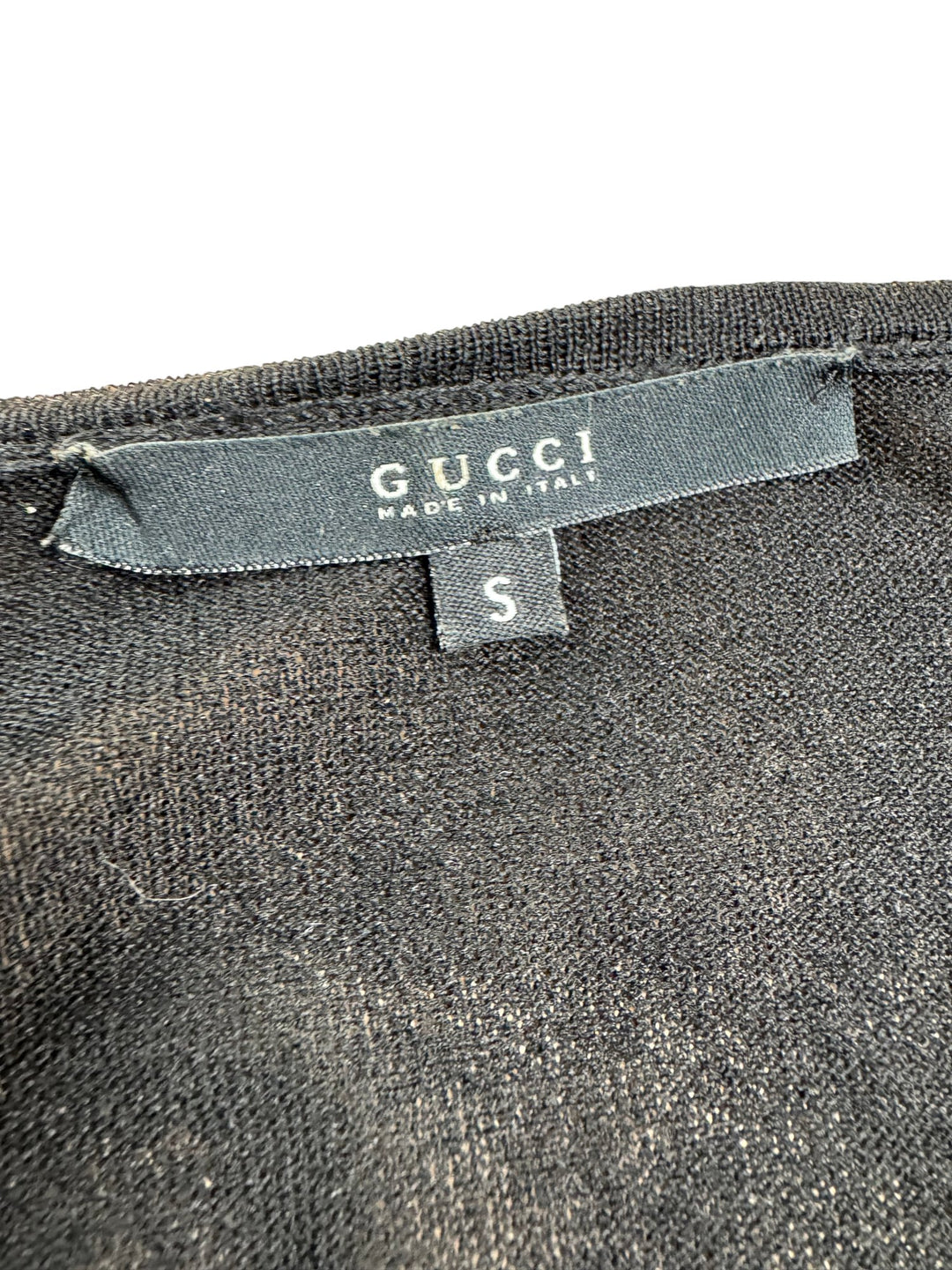Gucci Black Long Sleeve Top - S - Think Vintage ltd
