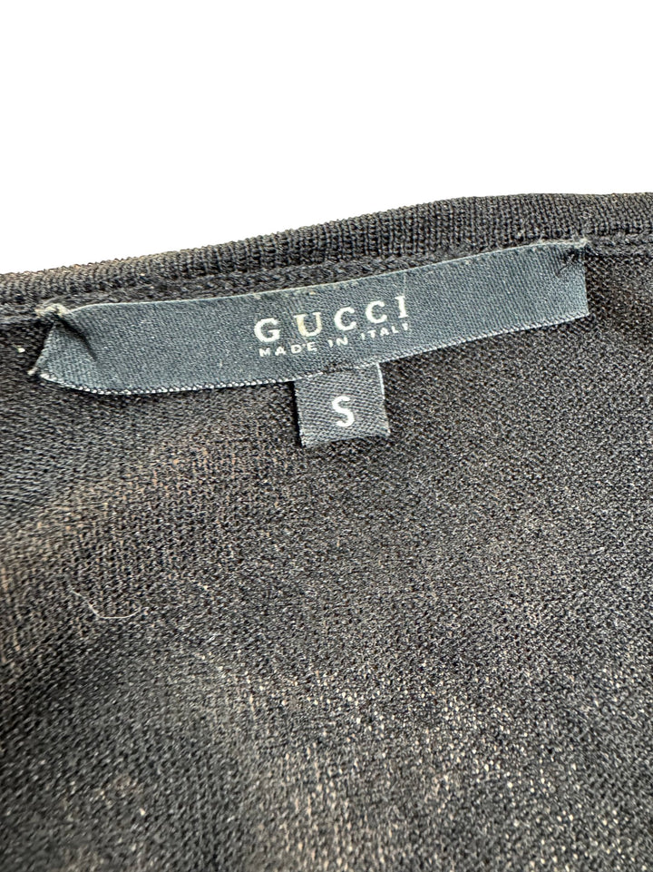 Gucci Black Long Sleeve Top - S - Think Vintage ltd