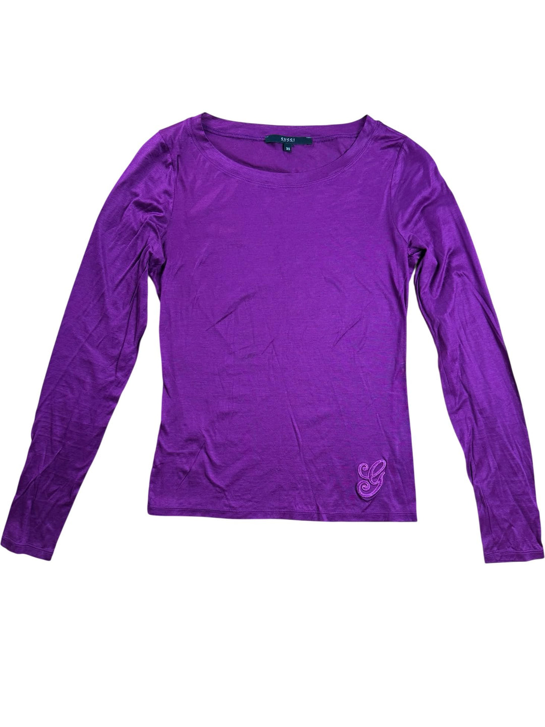 Gucci Long Sleeve Purple Top - S - Think Vintage ltd