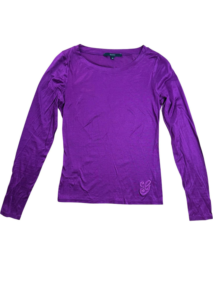 Gucci Long Sleeve Purple Top - S - Think Vintage ltd