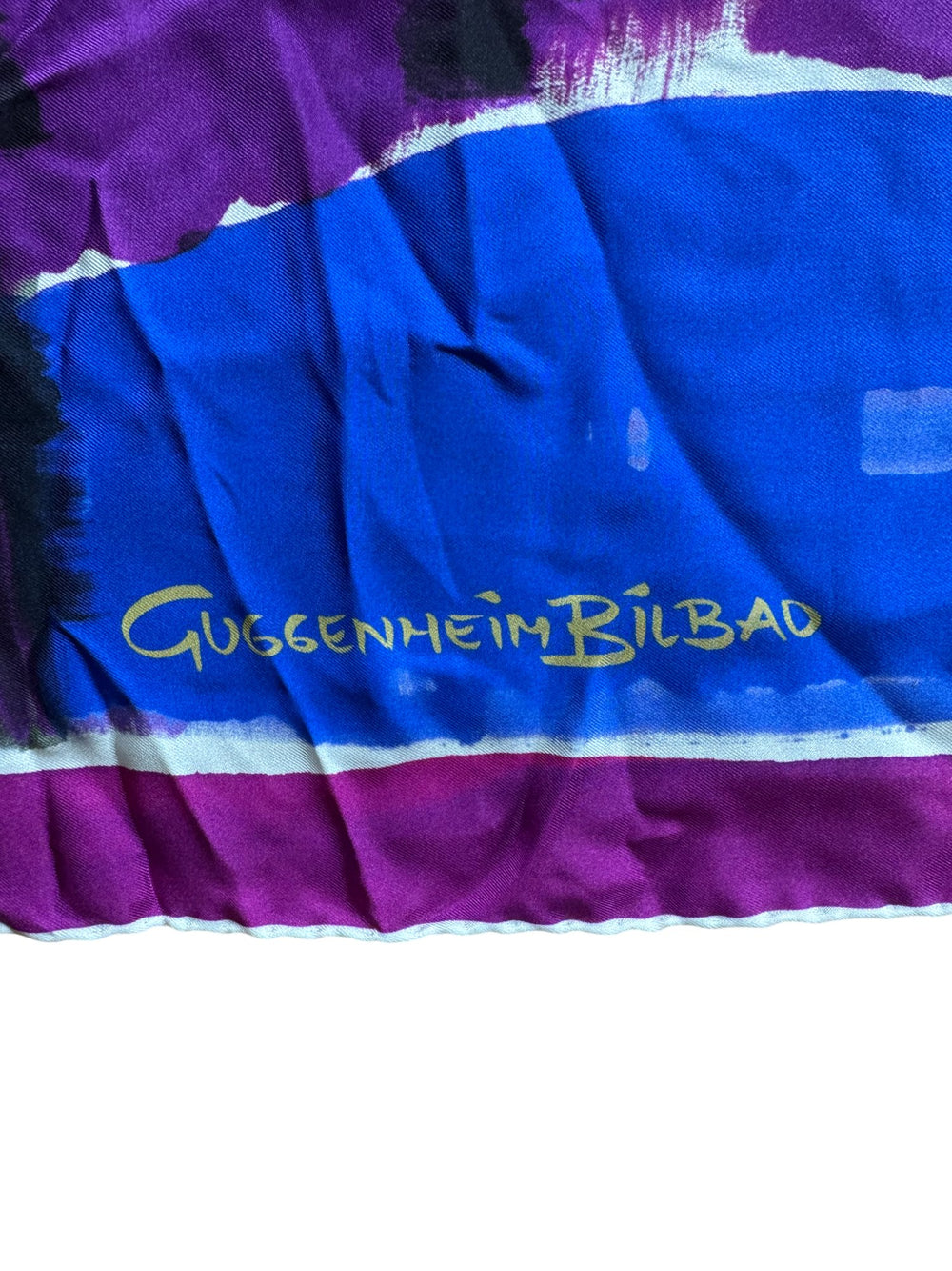 Guggenheim Bilbao Silk Scarf With Abstract Art Design - Think Vintage ltd