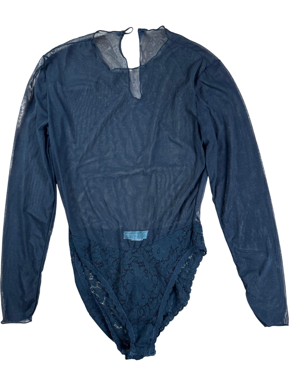 Guy Laroche Black Lace Bodysuit - S - Think Vintage ltd