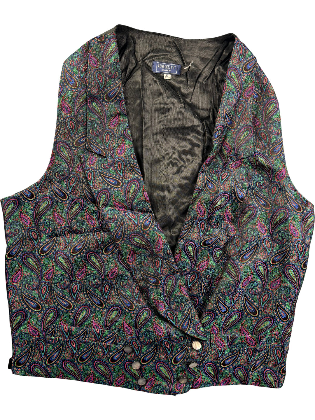 Hackett London Paisley Waistcoat - S - Think Vintage ltd