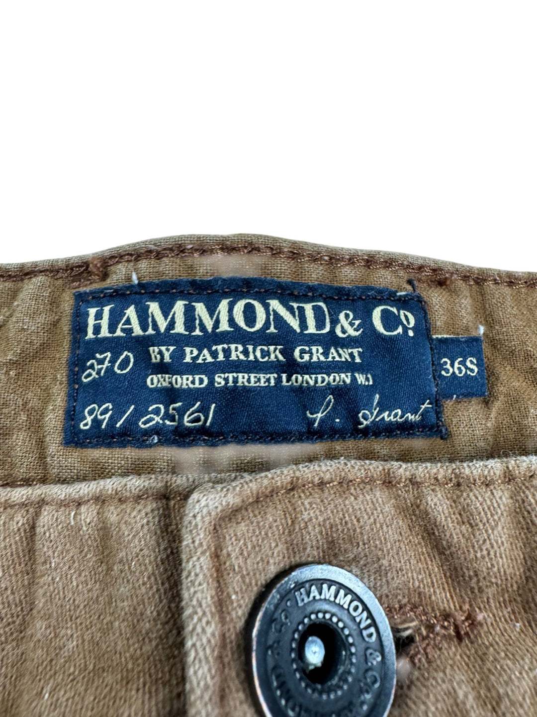 Hammond & Co Brown Chinos - W30 - Think Vintage ltd