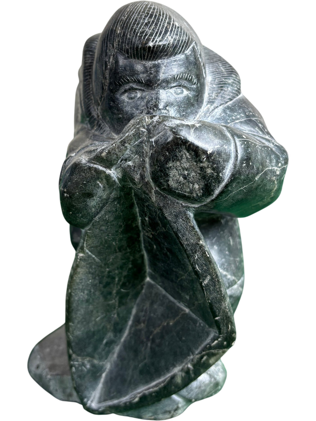 Hand Carved Inuit Soapstone Sculpture Figurine Art Collectable Piece - Think Vintage