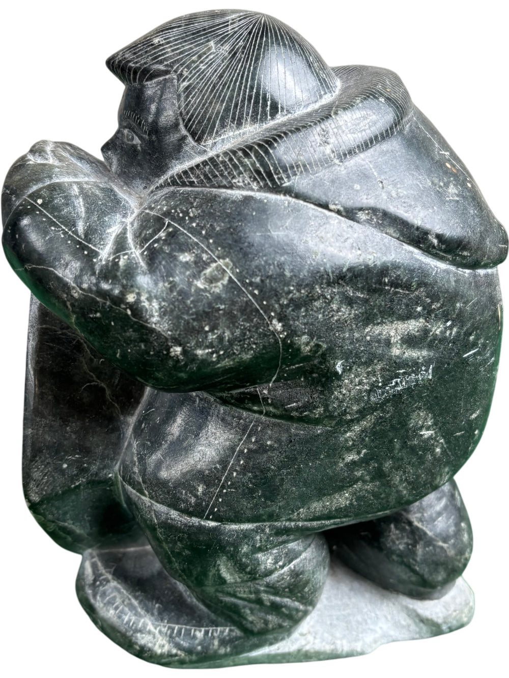 Hand Carved Inuit Soapstone Sculpture Figurine Art Collectable Piece - Think Vintage Online Ltd