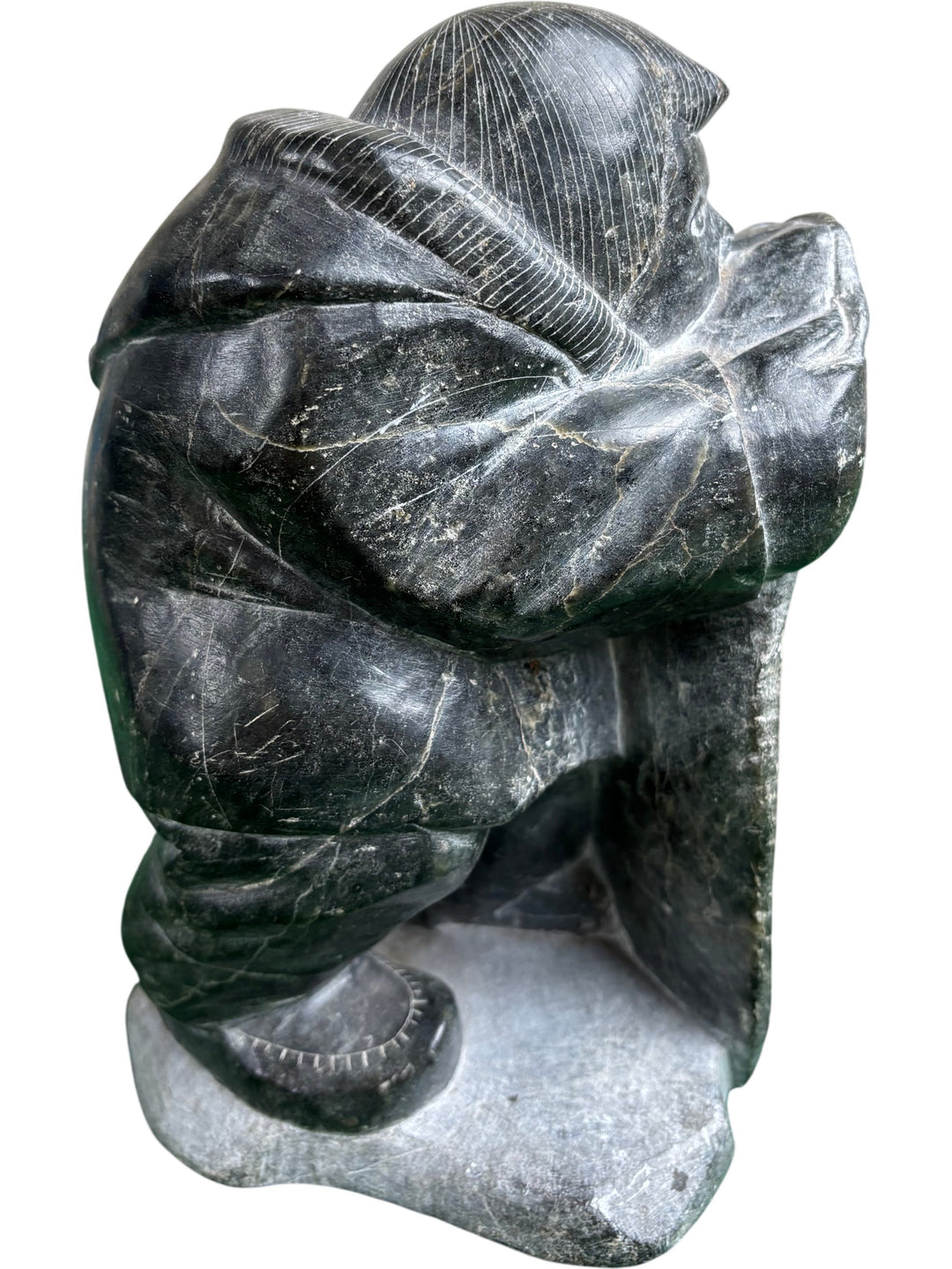 Hand Carved Inuit Soapstone Sculpture Figurine Art Collectable Piece - Think Vintage ltd