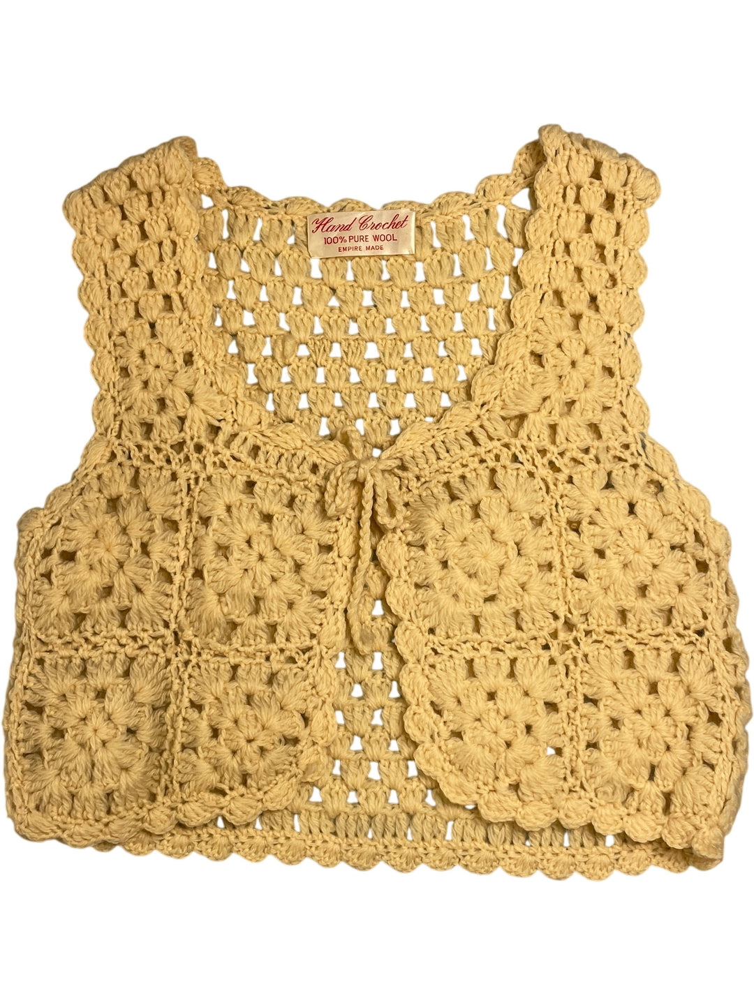 Hand Crochet Wool Sleeveless Top - Think Vintage