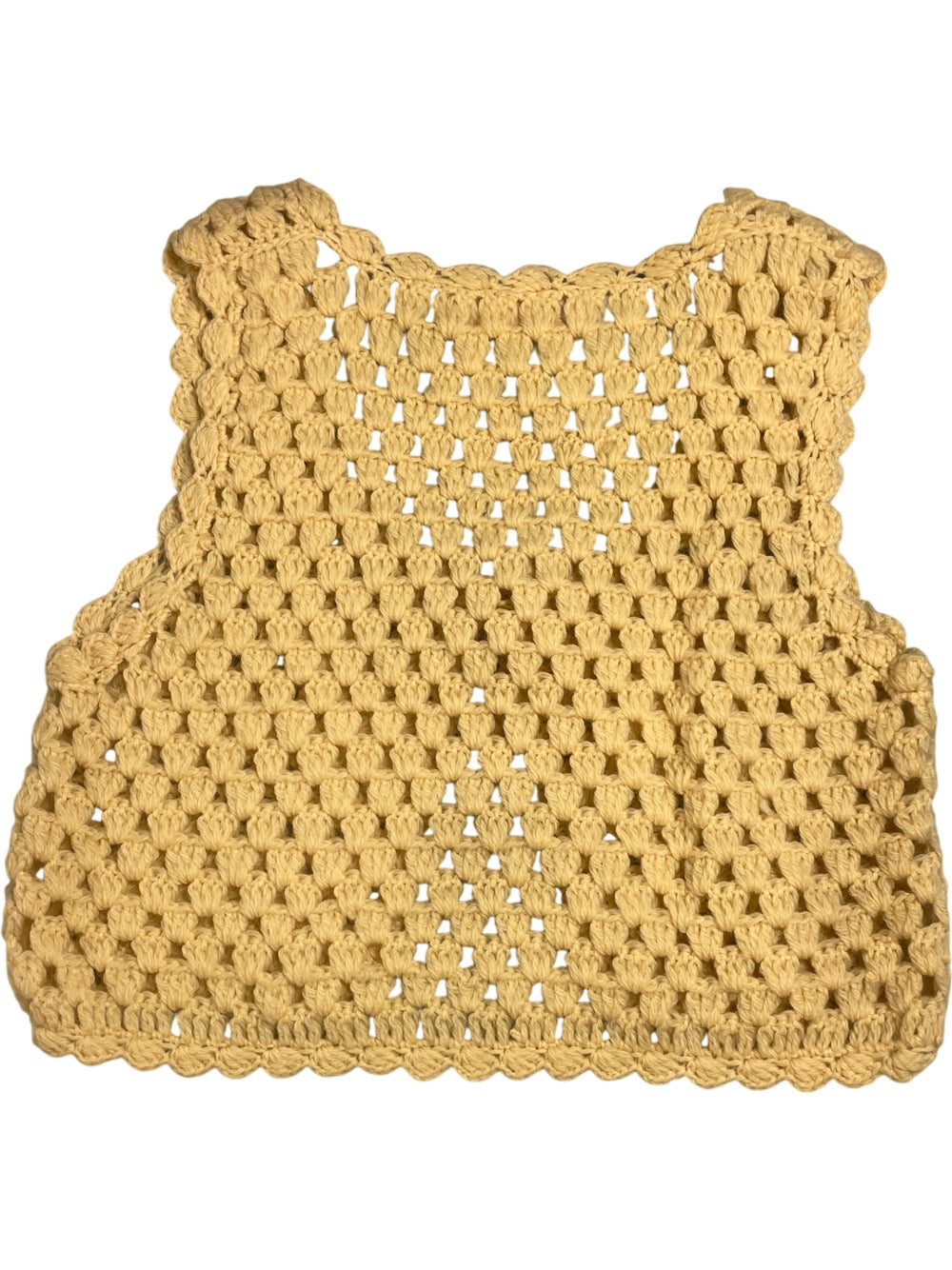 Hand Crochet Wool Sleeveless Top - Think Vintage