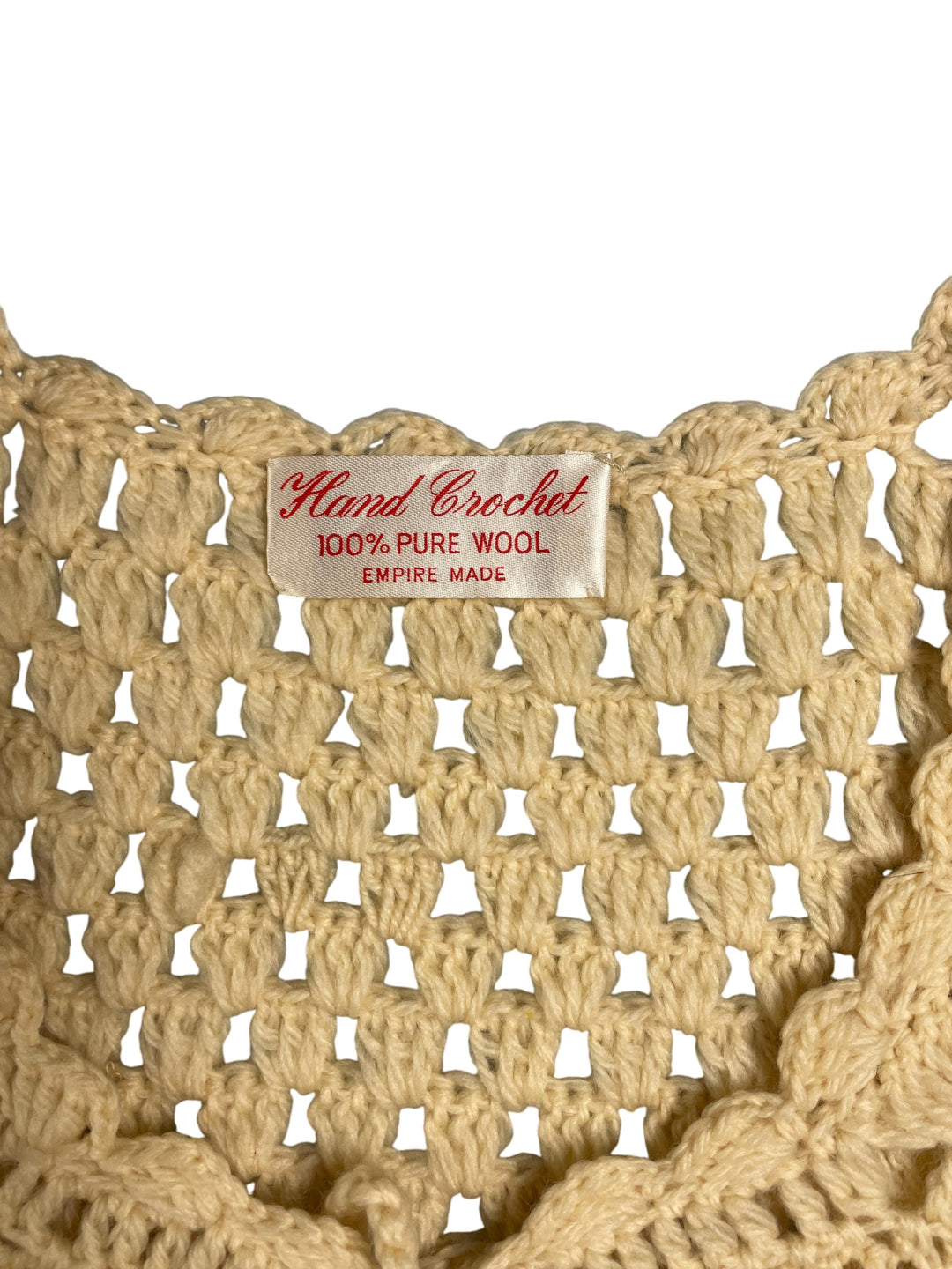 Hand Crochet Wool Sleeveless Top - S - Think Vintage