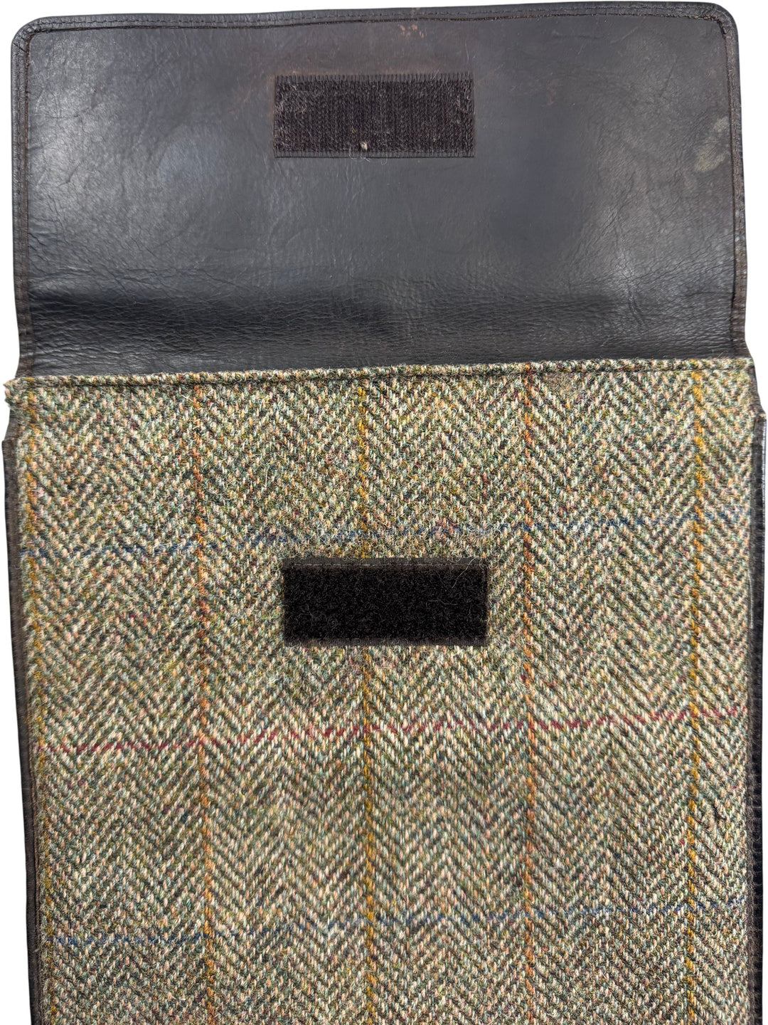 Harris Tweed Herringbone Leather Drink Sleeve - Think Vintage ltd