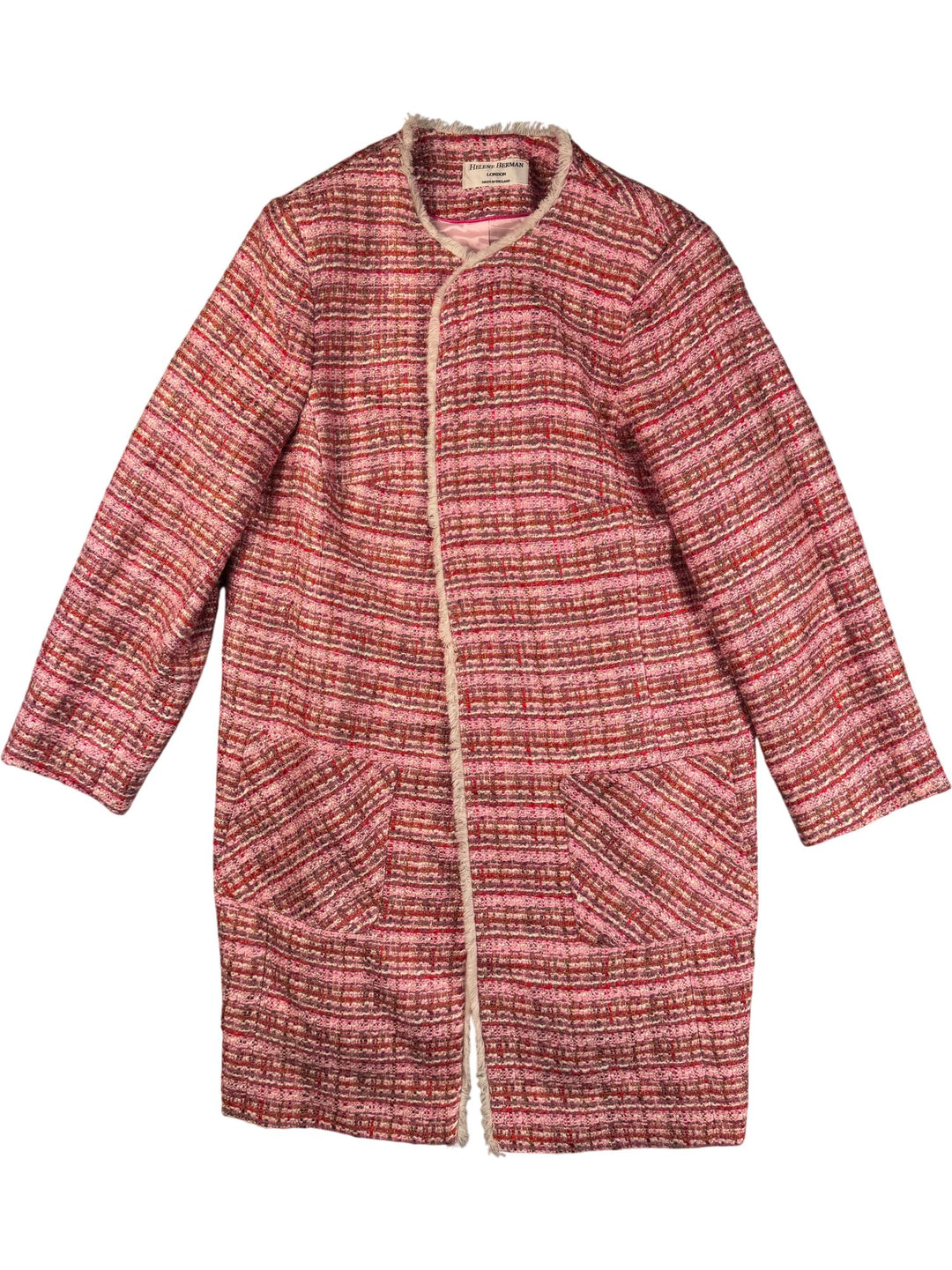 Helene Berman Pink Checkered Coat - M - Think Vintage ltd