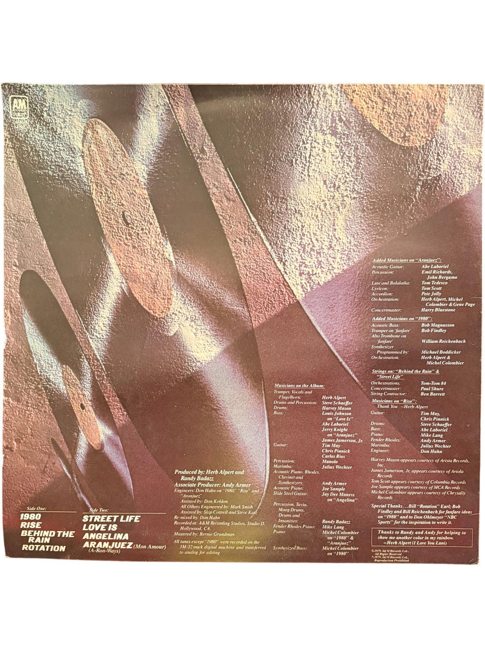 Herb Alpert Rise Vinyl Album - Good - Think Vintage ltd