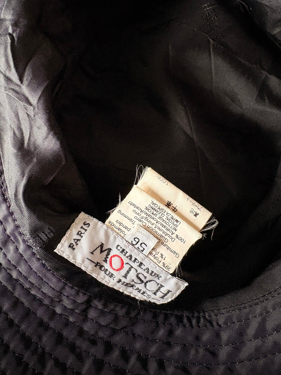 Hermes Chapeau Motsch Black Bucket Hat - Think Vintage ltd
