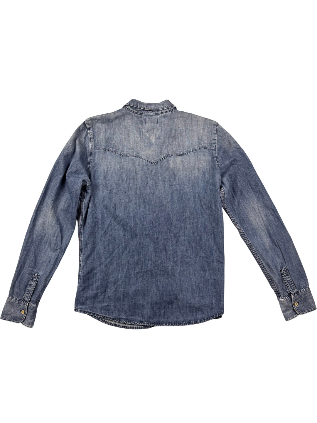Hilfiger Studded Denim Shirt - L - Think Vintage