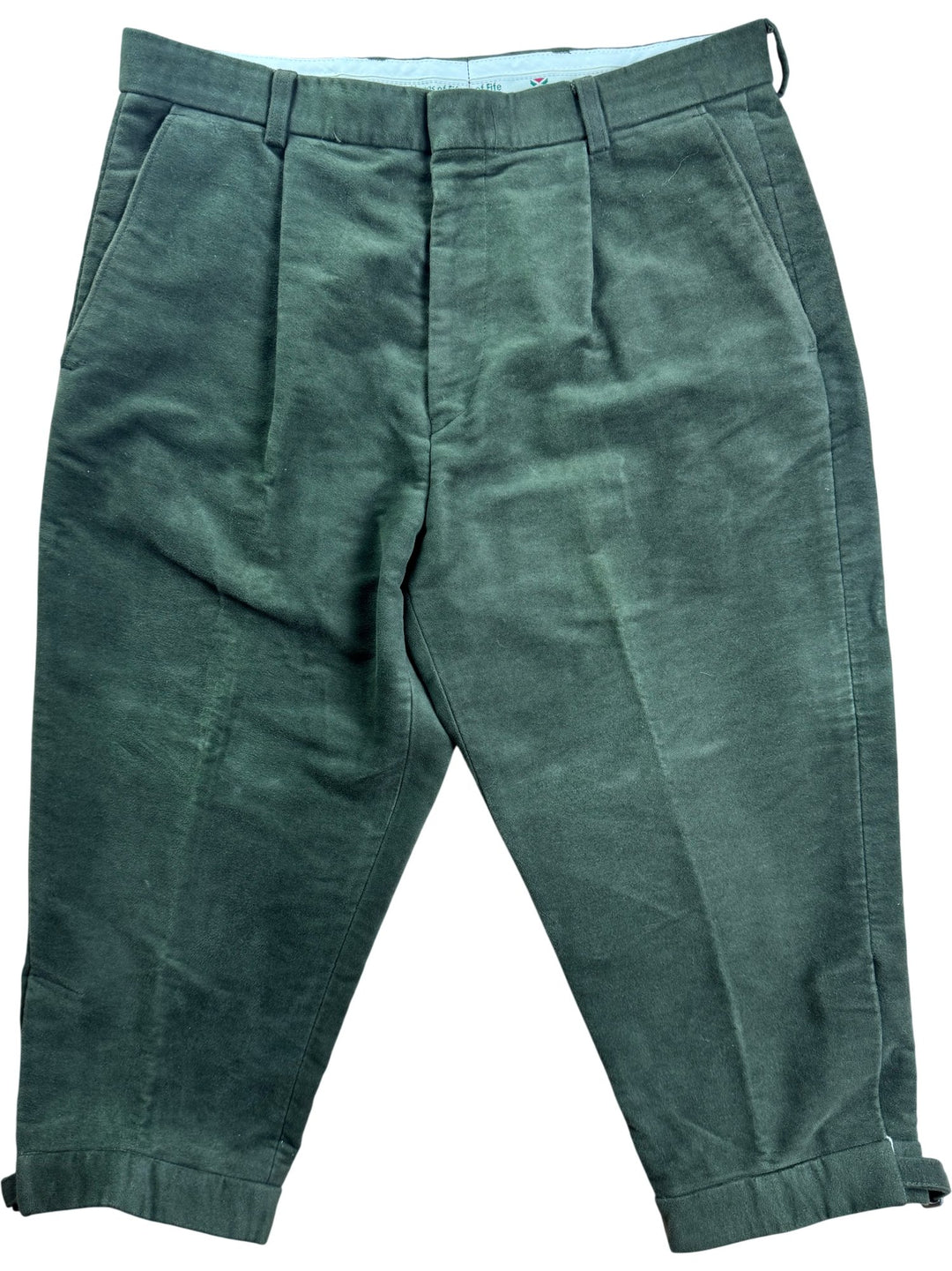Hoggs Of Fife Green Cotton Trousers - W35 - Think Vintage ltd