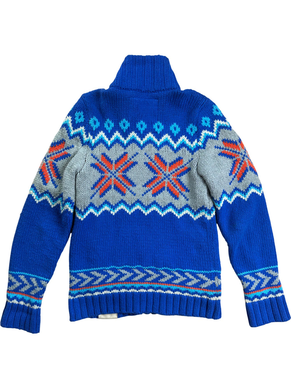 Hollister Blue Patterned Knit Sweater - S - Think Vintage ltd