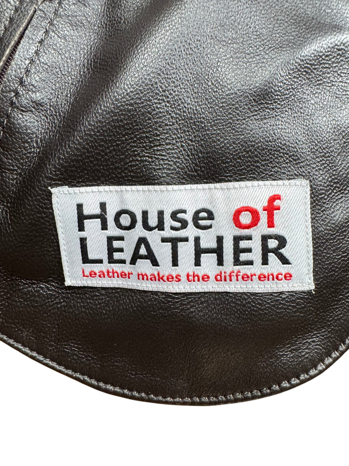 House Of Leather Shearling Bomber Jacket - L - Think Vintage Online Ltd