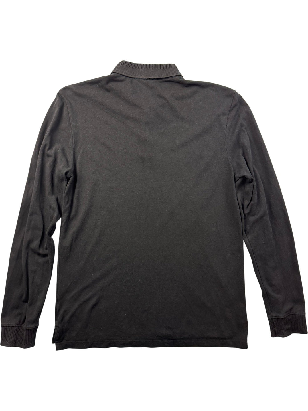 Hugo Black Long Sleeved Polo Shirt - L - Think Vintage ltd