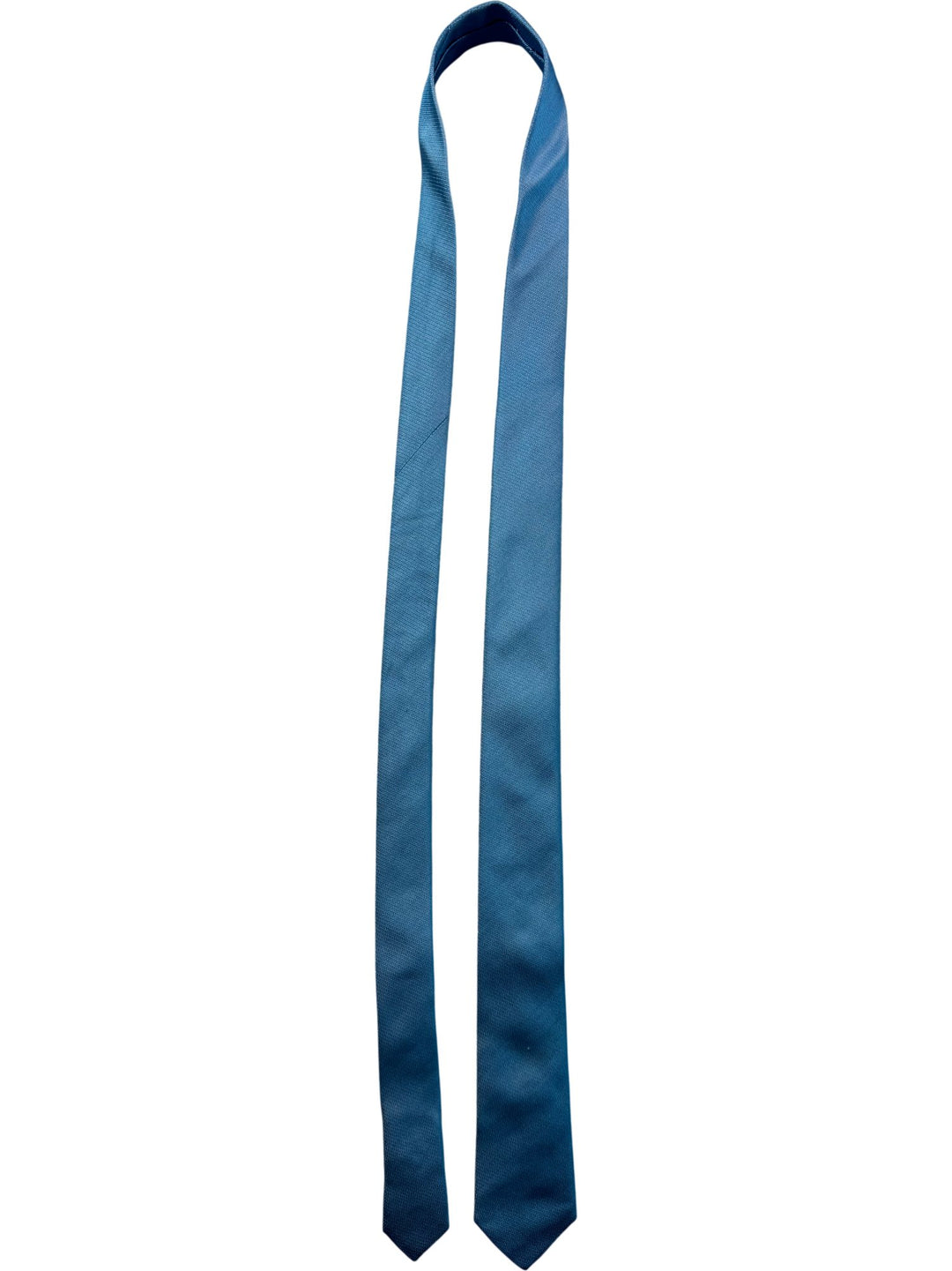 Hugo Blue Silk Bow-Tie Sash - Think Vintage Online Ltd