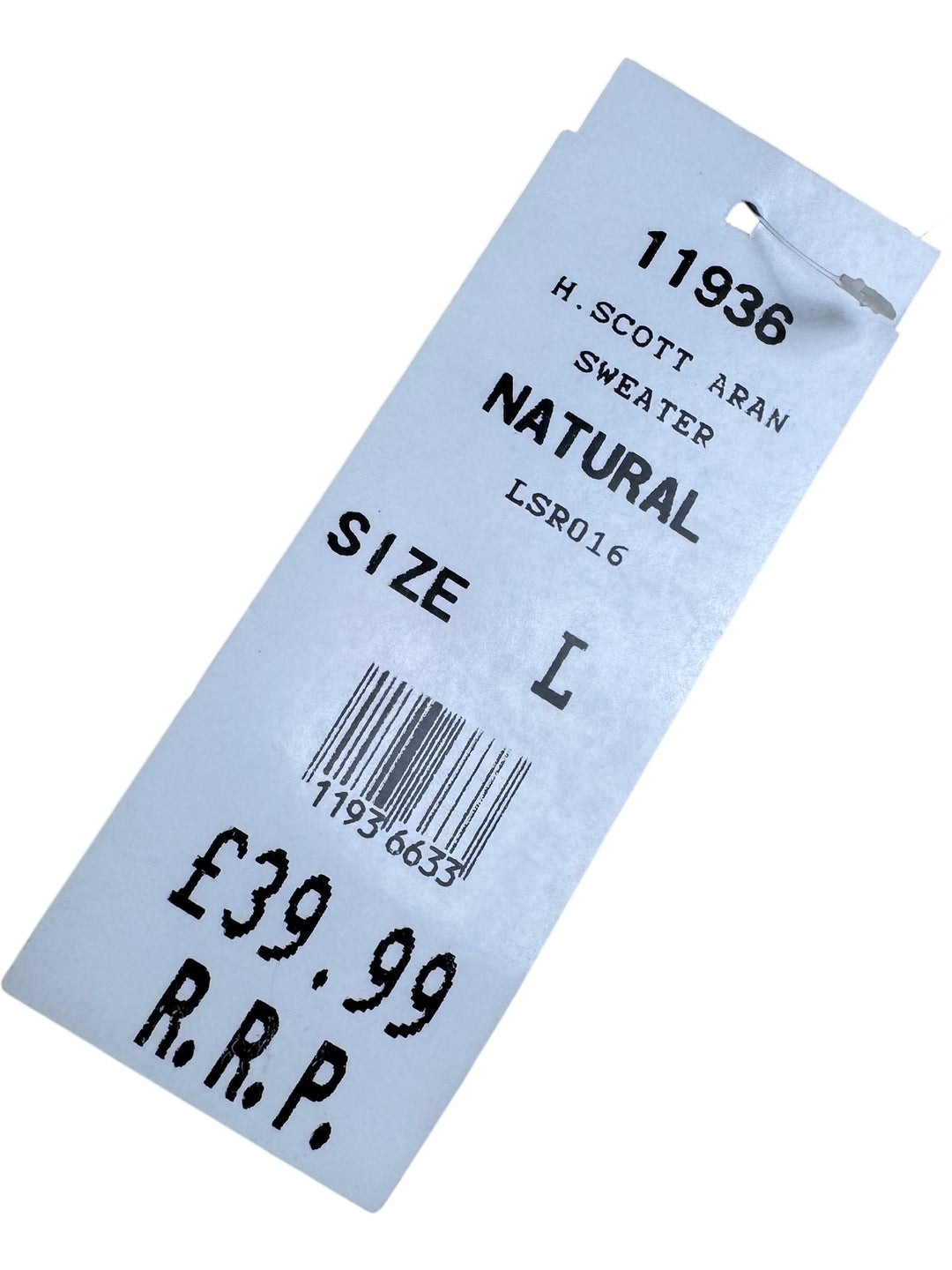 Hunter Scott Aran Natural Sweater - M - Think Vintage