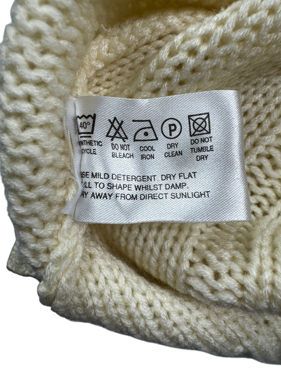 Hunter Scott Aran Natural Sweater - M - Think Vintage ltd