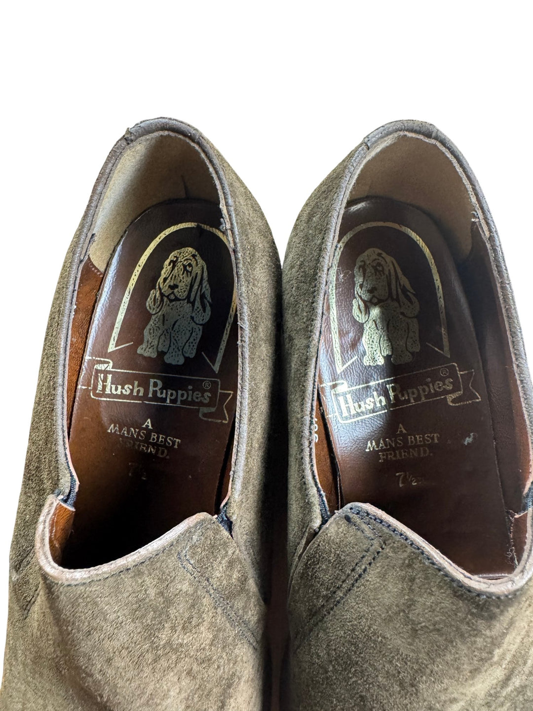 Hush Puppies Brown Suede Slip-On Shoes - 7.5 - Think Vintage ltd