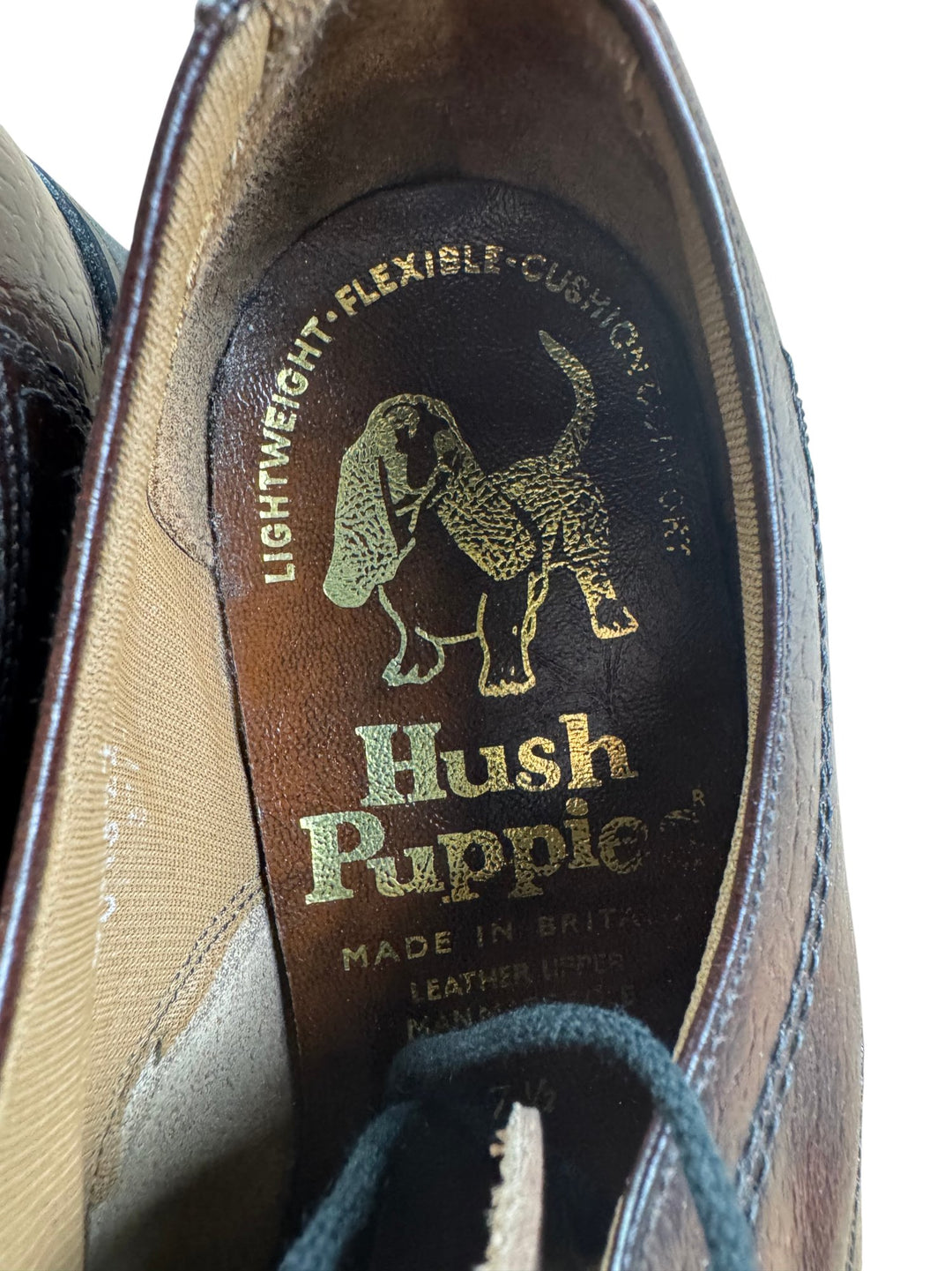 Hush Puppies Leather Lace-Up Shoes - 7.5 - Think Vintage ltd