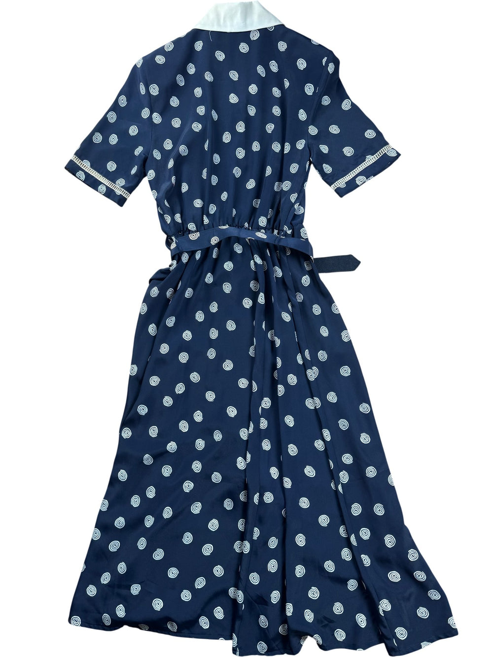 Images Blue Patterned Dress - S - Think Vintage ltd