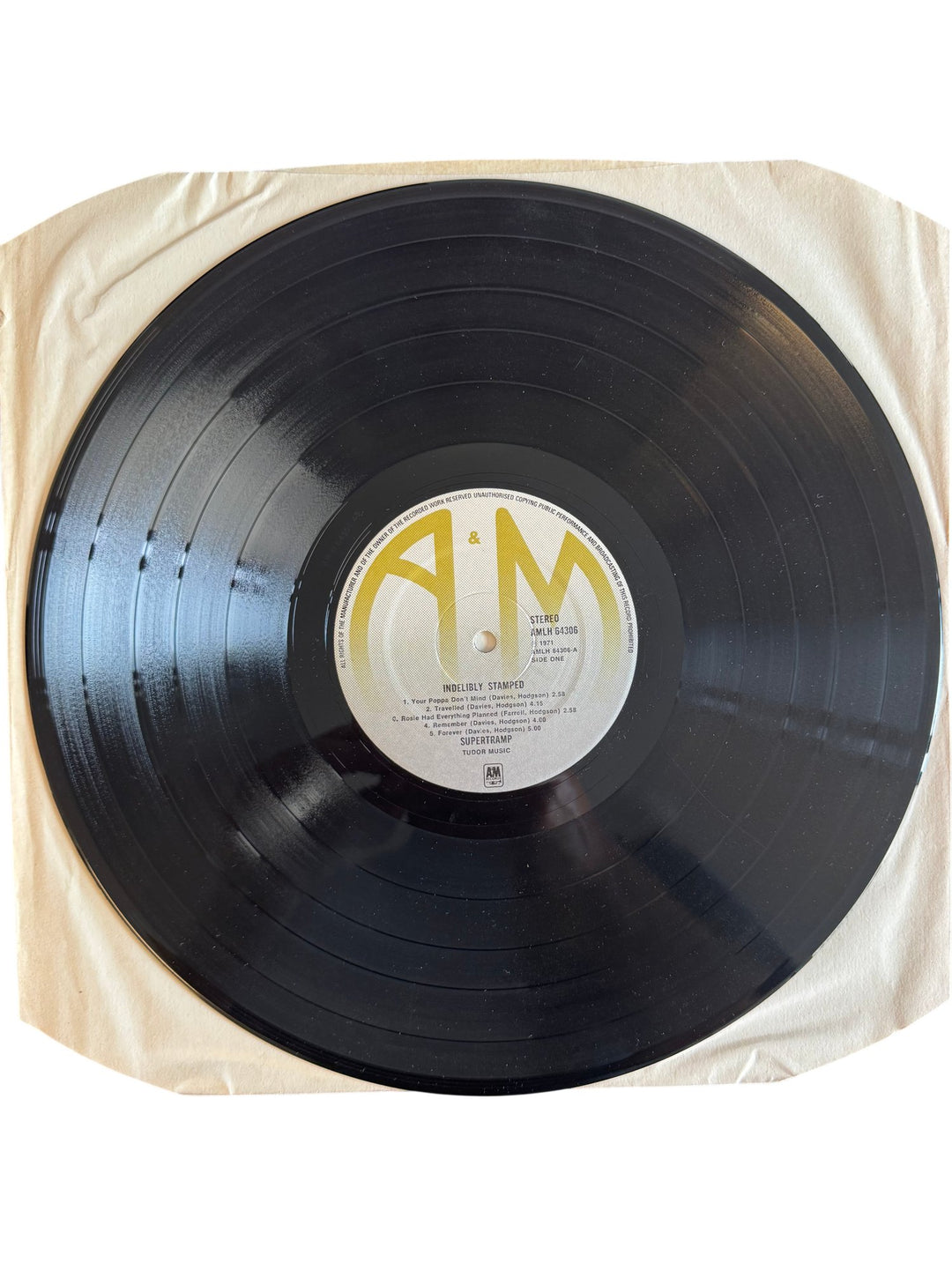 Indelibly Stamped Supertramp LP Record - Good - Think Vintage ltd
