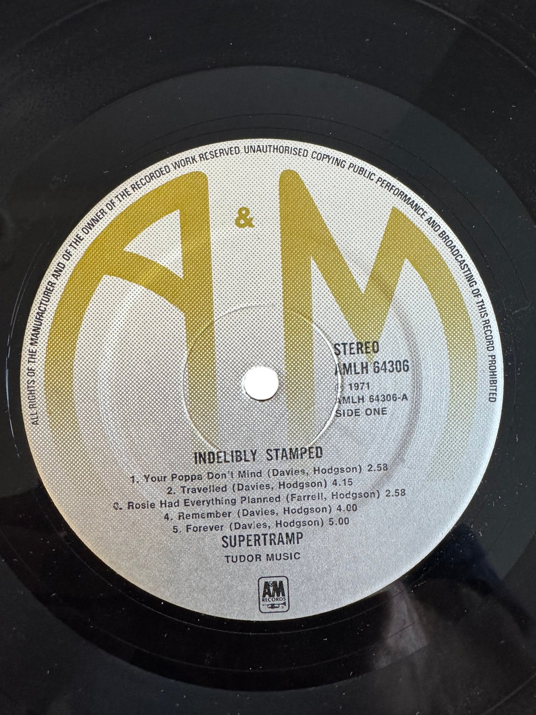 Indelibly Stamped Supertramp LP Record - Good - Think Vintage ltd