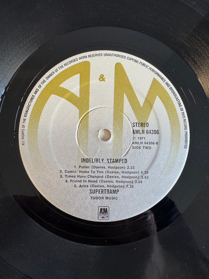 Indelibly Stamped Supertramp LP Record - Good - Think Vintage ltd