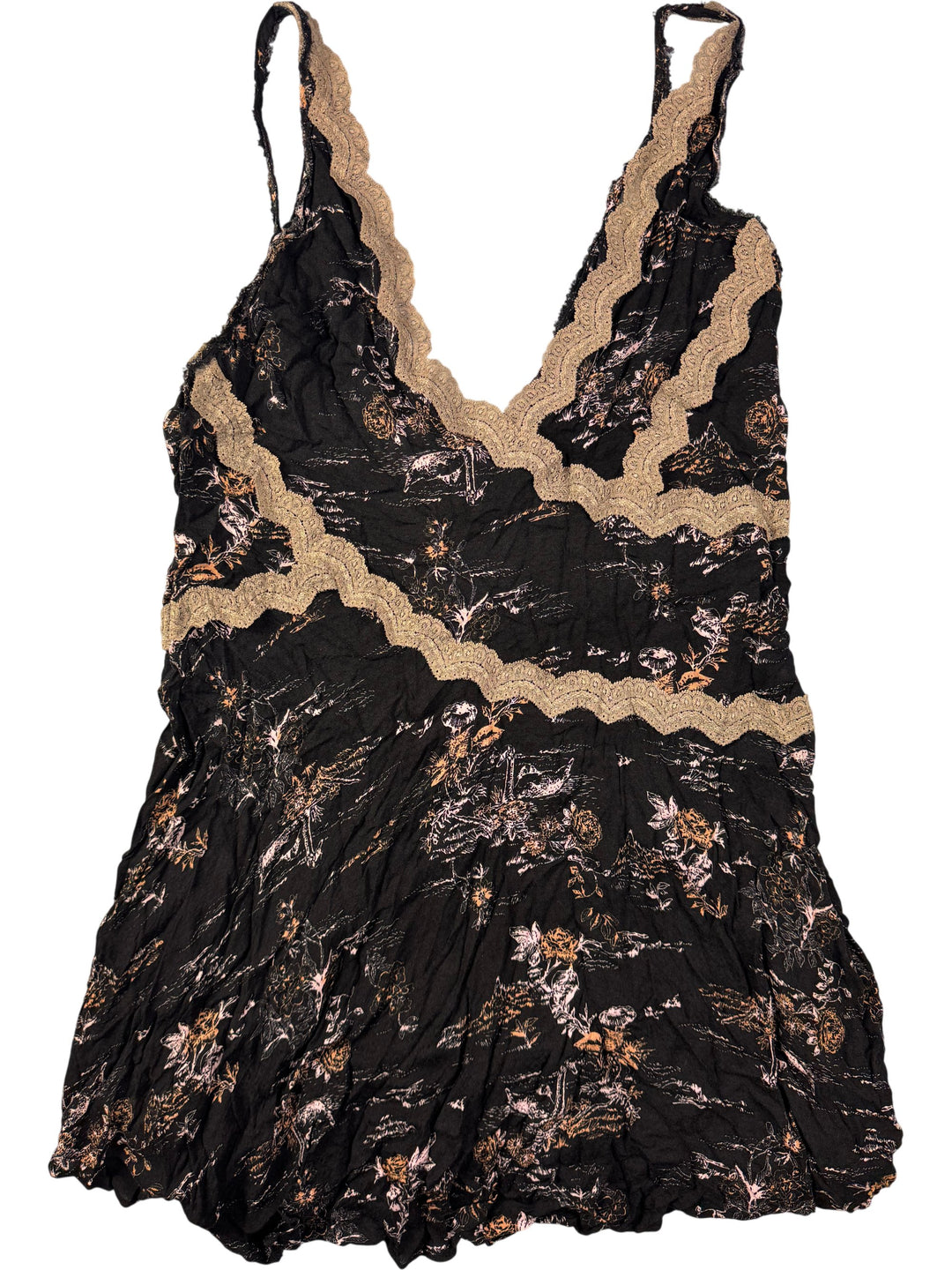 Intimately Black Lace Floral Top - M - Think Vintage Online Ltd