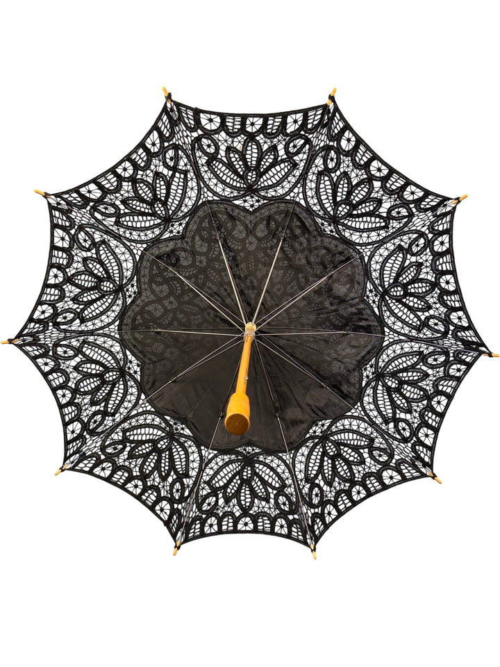 Intricate Black Lace Parasol