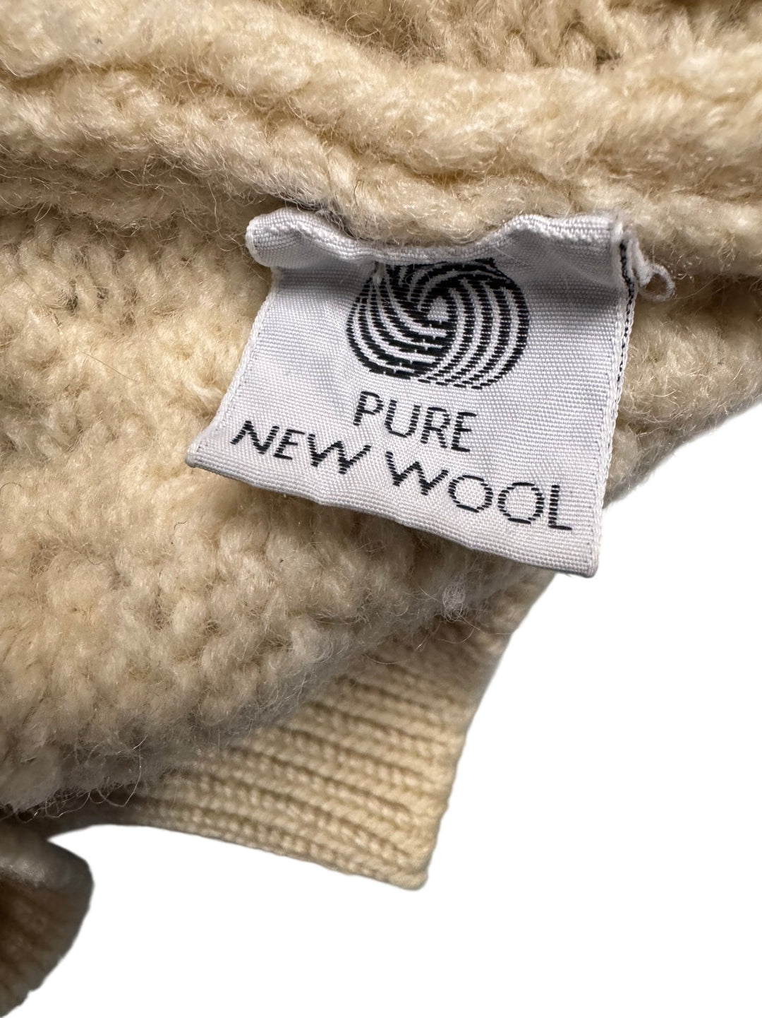 Irish Aran Wool Cardigan - L - Think Vintage ltd