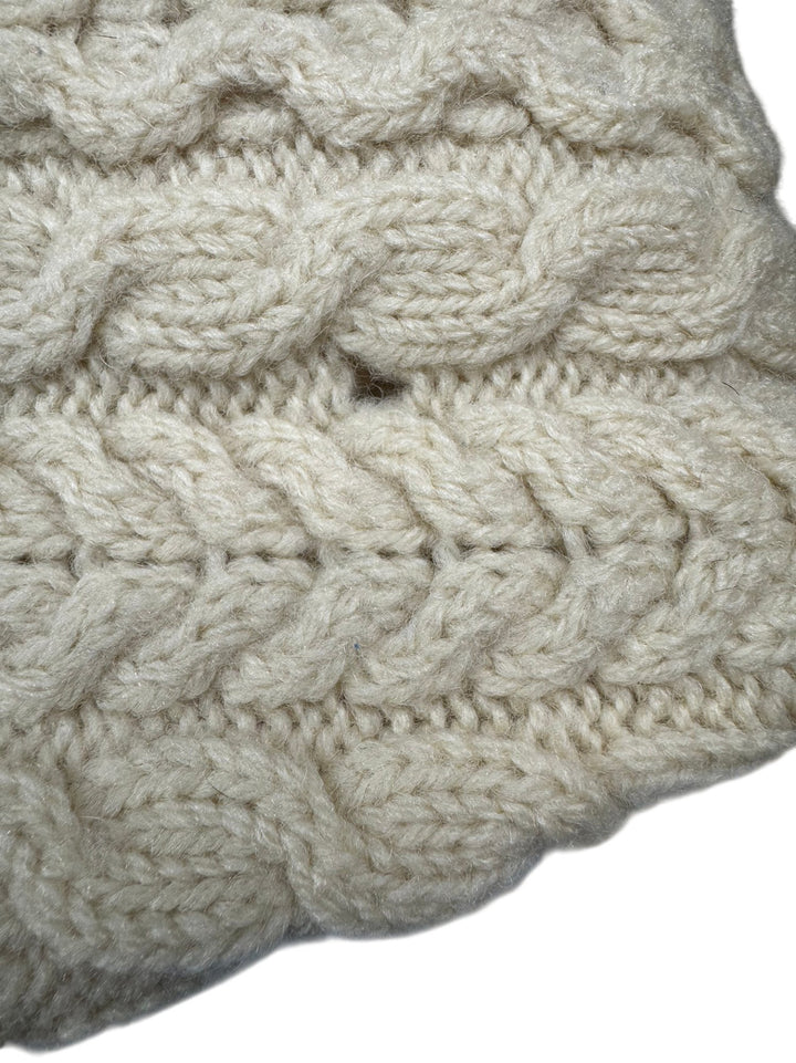 Irish Aran Wool Cardigan - L - Think Vintage ltd