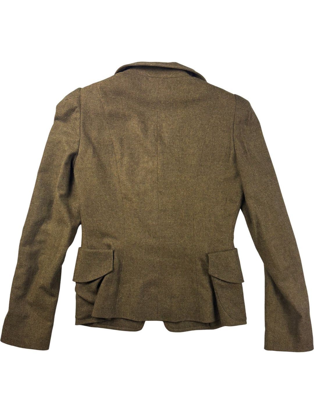 Isabel De Pedro Double Breasted Khaki Pea Coat - S - Think Vintage ltd