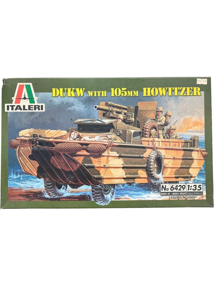 Italeri DUKW with 105mm Howitzer Model Kit 1:35 Scale No 6429 - Think Vintage ltd