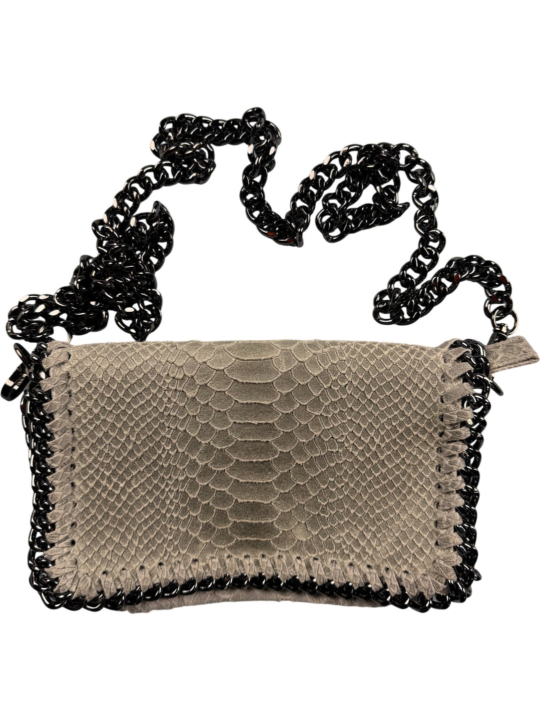 Italian Genuine Leather Chain Strap Bag - Think Vintage ltd