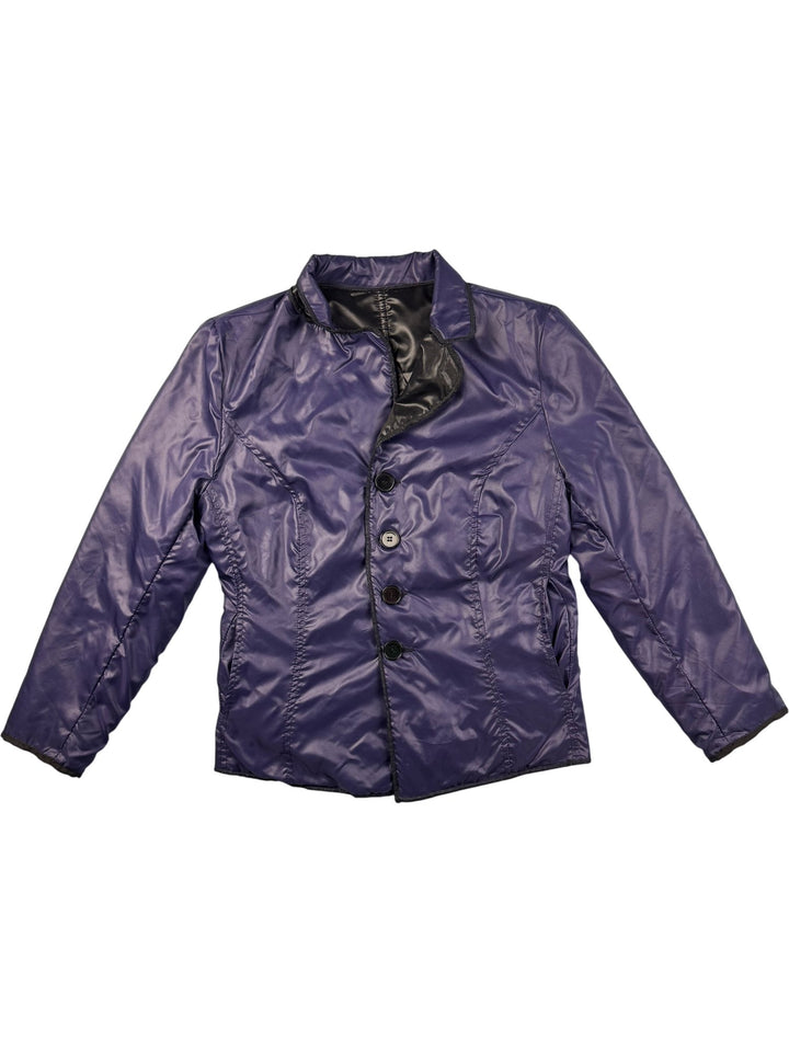 Italian Purple Nylon Puffer Jacket - S - Think Vintage ltd
