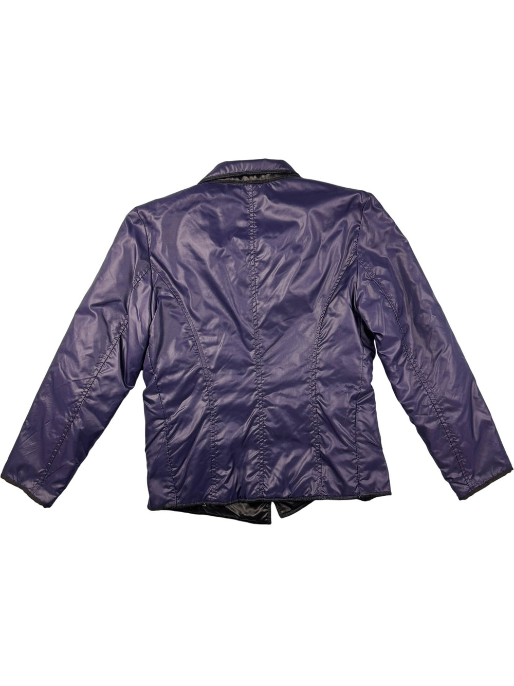 Italian Purple Nylon Puffer Jacket - S - Think Vintage ltd