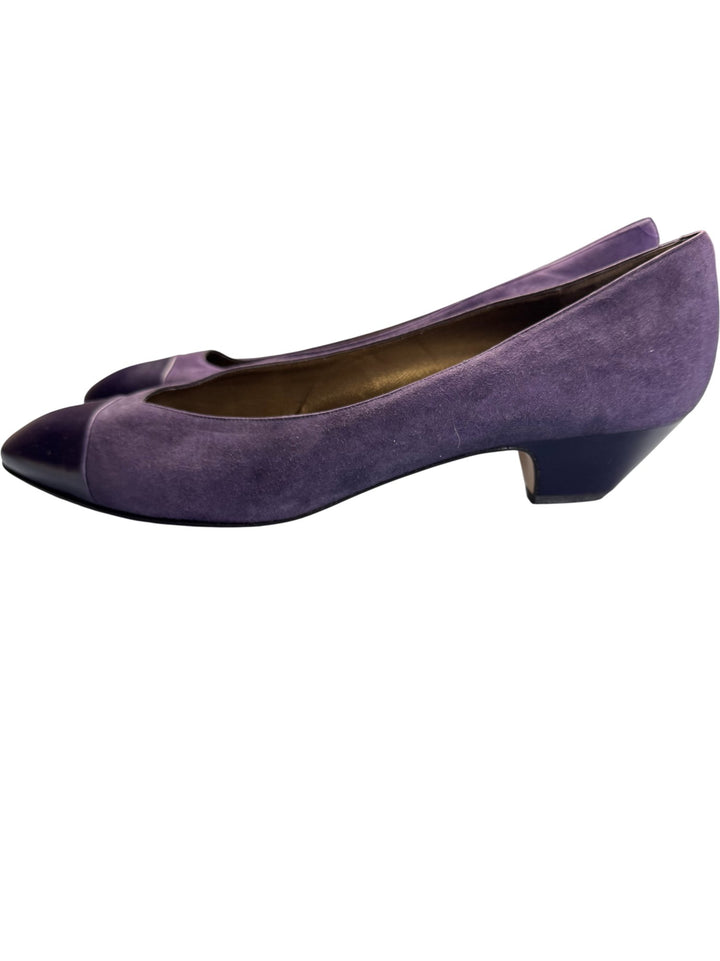 Italian Purple Suede Flats - 8 - Think Vintage ltd