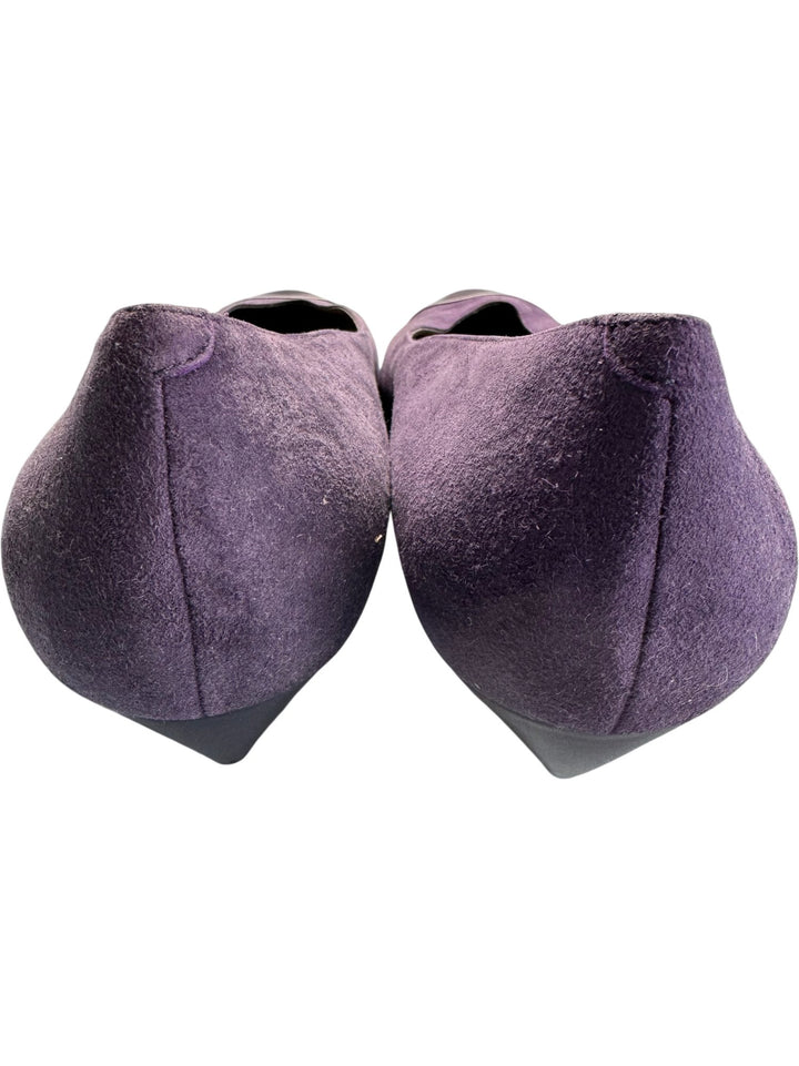 Italian Purple Suede Flats - 8 - Think Vintage ltd