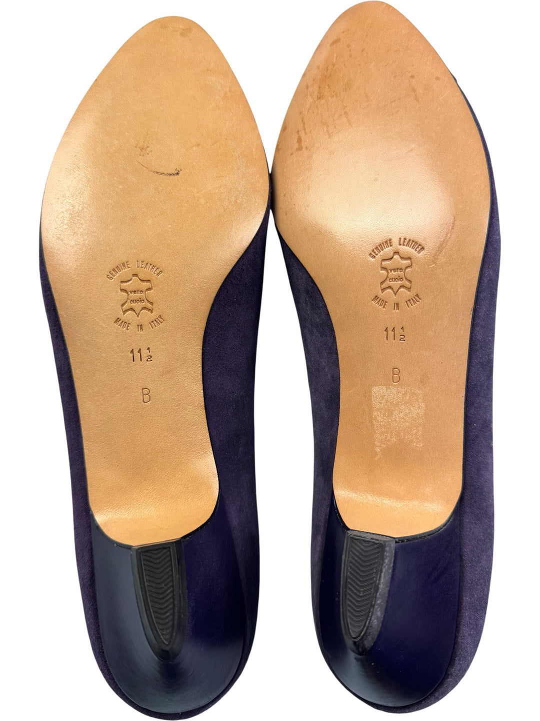 Italian Purple Suede Flats - 8 - Think Vintage ltd