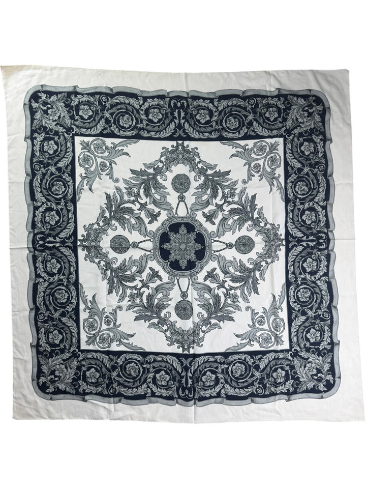Italian Silk Square Scarf with Floral Pattern - Think Vintage ltd