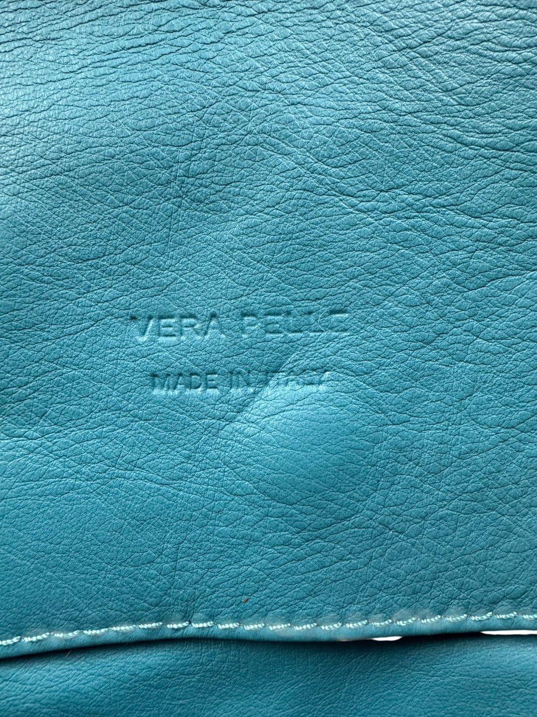 Italian Turquoise Leather Crossbody Bag - Think Vintage ltd