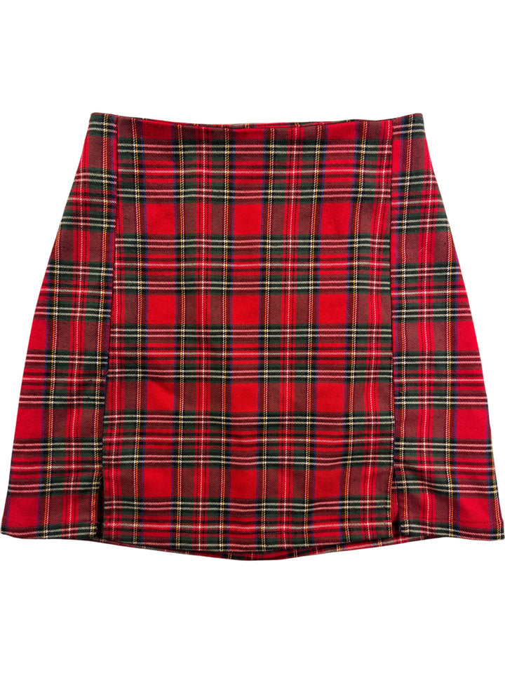 J. Galt Red Tartan Pleated Skirt - XS - Think Vintage