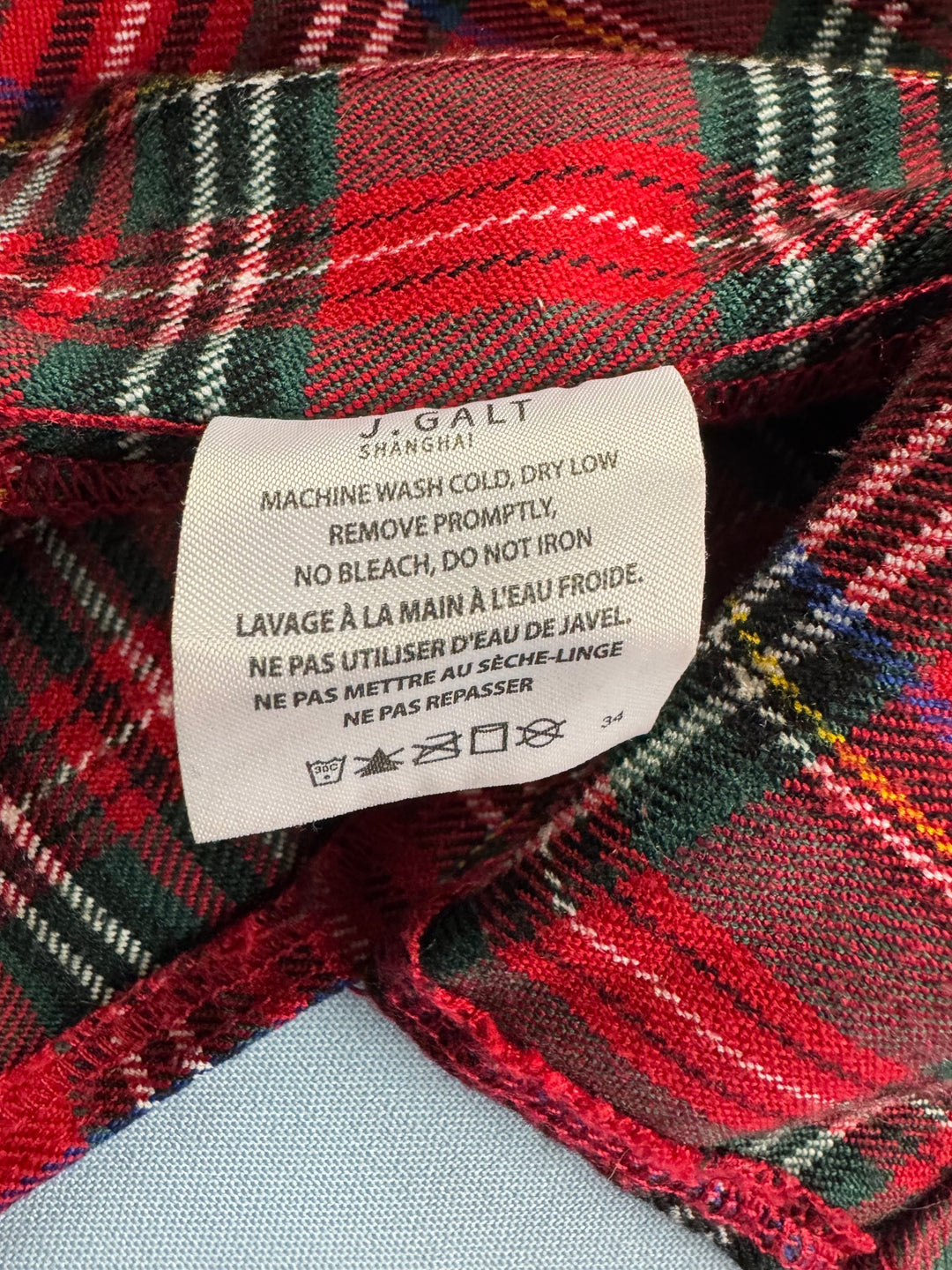 J. Galt Red Tartan Pleated Skirt - XS - Think Vintage